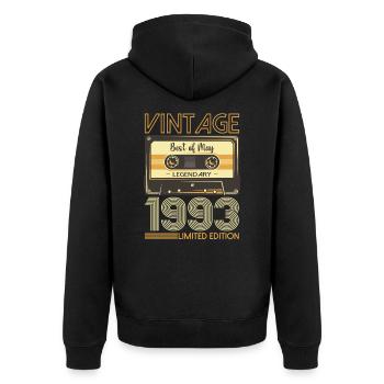 30 Birthday Man Woman Cassette Mai 1993 - Veste à capuche bio Premium Unisexe - noir - Dos - Nico (187cm)
