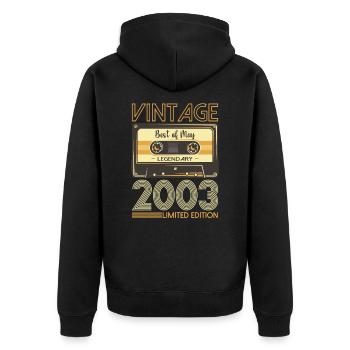 20 Birthday Man Woman Cassette May Vintage 2003 - Veste à capuche bio Premium Unisexe - noir - Dos - Nico (187cm)