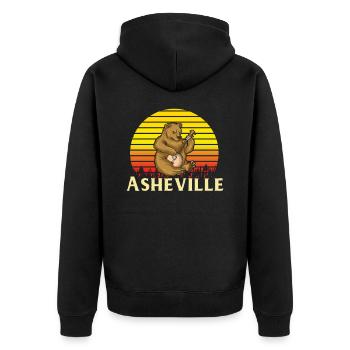 Banjo Shirts For Men Bluegrass Appalachia Folk - Unisex Premium Organic Zip Hoodie - black - Back - Nico (187cm)