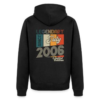 17th Birthday Man Born In July Vintage 2006 - Unisex Premium Organic Zip Hoodie - black - Back - Nico (187cm)