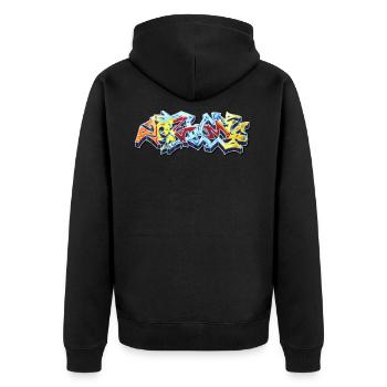 NZYM ONE STYLE #001 - Unisex Premium Bio Zip Hoodie - Schwarz - Hinten - Nico (187cm)