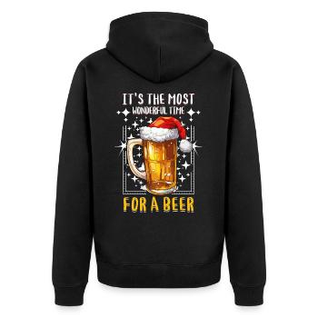 Bière de Noël Bière de Noël Cheers Humour drôle - Veste à capuche bio Premium Unisexe - noir - Dos - Nico (187cm)