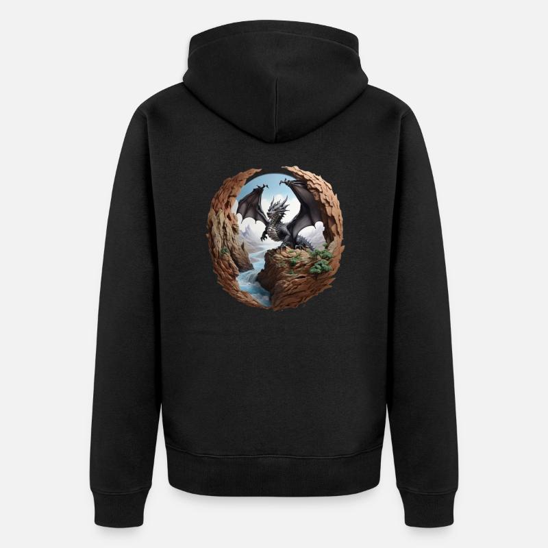 dragon - Veste à capuche bio Premium Unisexe - noir