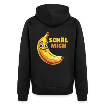 Bananen-Style: Lässig & Lecker - Unisex Premium Bio Zip Hoodie - Schwarz - Hinten - Nico (187cm)