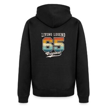 1965 Geburtstag Living Legend Original II - Unisex Premium Bio Zip Hoodie - Schwarz - Hinten - Nico (187cm)