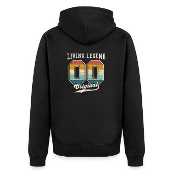 2000 anniversaire légende vivante Original II - Veste à capuche bio Premium Unisexe - noir - Dos - Nico (187cm)