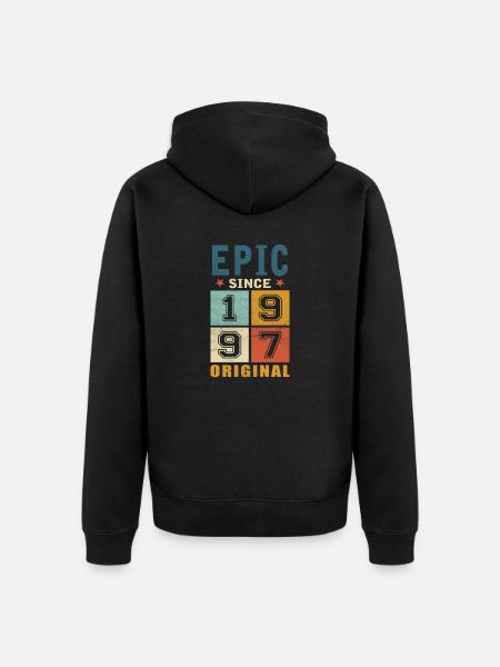 1997 Birthday Epic since - Unisex Premium Organic Zip Hoodie - black