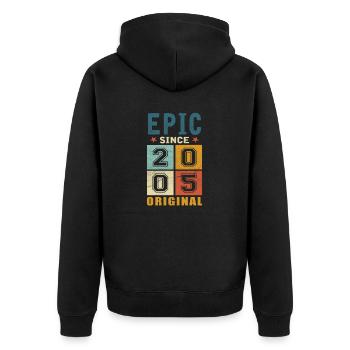 2005 Anniversaire épique depuis - Veste à capuche bio Premium Unisexe - noir - Dos - Nico (187cm)