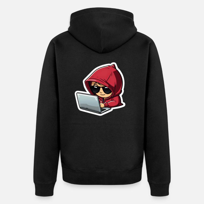 Femme hacker - Veste à capuche bio Premium Unisexe - noir