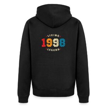 1998 Anniversaire Rétro Légende Vivante - Veste à capuche bio Premium Unisexe - noir - Dos - Nico (187cm)