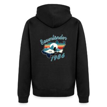 1986 anniversaire Sauerländer Original Retro Sunset - Veste à capuche bio Premium Unisexe - noir - Dos - Nico (187cm)