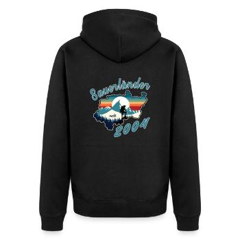 2004 Birthday Sauerländer Original Retro Sunset - Unisex Premium Organic Zip Hoodie - black - Back - Nico (187cm)