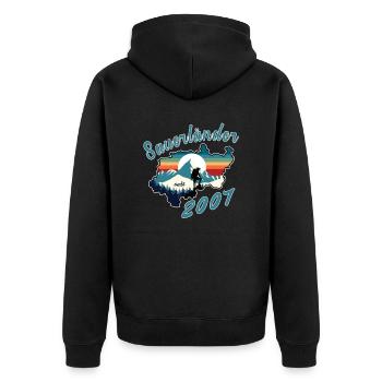 2007 anniversaire Sauerländer Original Retro Sunset - Veste à capuche bio Premium Unisexe - noir - Dos - Nico (187cm)