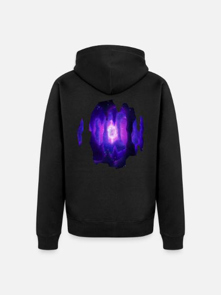 Mystic Cave Watercolor Painting - Unisex Premium Organic Zip Hoodie - black