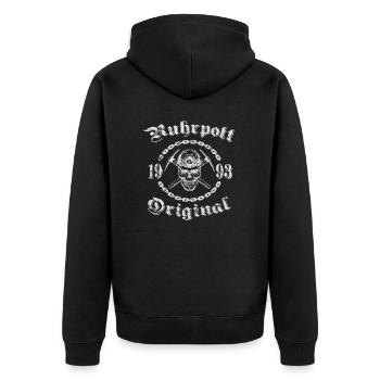 1993 Geburtstag Ruhrpott Original Schädel - Unisex Premium Bio Zip Hoodie - Schwarz - Hinten - Nico (187cm)
