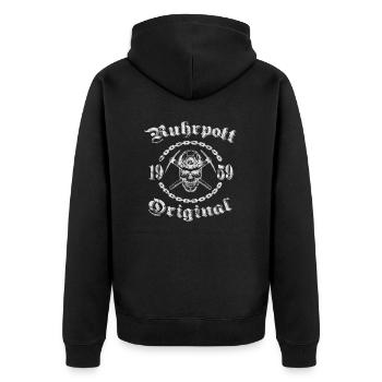 1959 Geburtstag Ruhrpott Original Schädel - Unisex Premium Bio Zip Hoodie - Schwarz - Hinten - Nico (187cm)