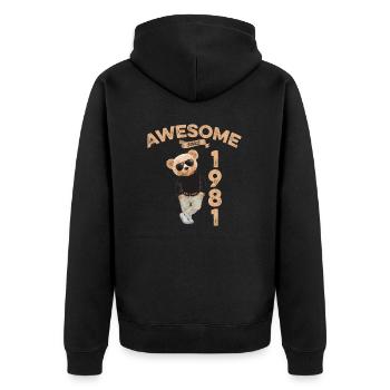 1981 Geburtstag Cool Teddy Bär Awesome since - Unisex Premium Bio Zip Hoodie - Schwarz - Hinten - Nico (187cm)