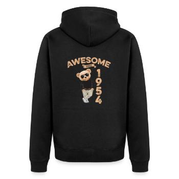 1954 Geburtstag Cool Teddy Bär Awesome since - Unisex Premium Bio Zip Hoodie - Schwarz - Hinten - Nico (187cm)