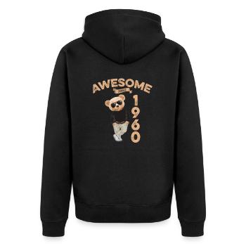 1960 Geburtstag Cool Teddy Bär Awesome since - Unisex Premium Bio Zip Hoodie - Schwarz - Hinten - Nico (187cm)