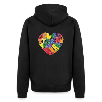 LGBTQ Don t let it break your heart - Unisex Premium Bio Zip Hoodie - Schwarz - Hinten - Nico (187cm)