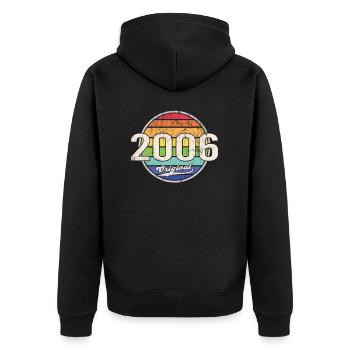 2006 Geburtstag Year Original - Unisex Premium Bio Zip Hoodie - Schwarz - Hinten - Nico (187cm)