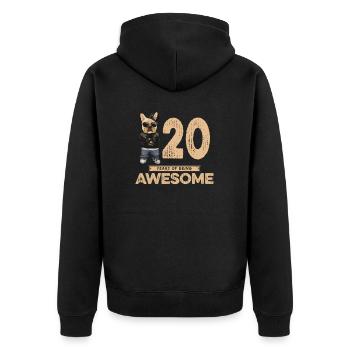 20 Years of being Awesome Cool Dog - Unisex Premium Bio Zip Hoodie - Schwarz - Hinten - Nico (187cm)