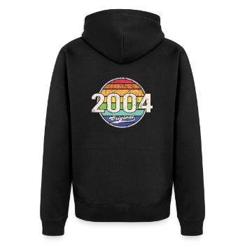 2004 Anniversaire Année Original - Veste à capuche bio Premium Unisexe - noir - Dos - Nico (187cm)