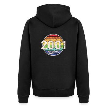 2001 Geburtstag Year Original - Unisex Premium Bio Zip Hoodie - Schwarz - Hinten - Nico (187cm)