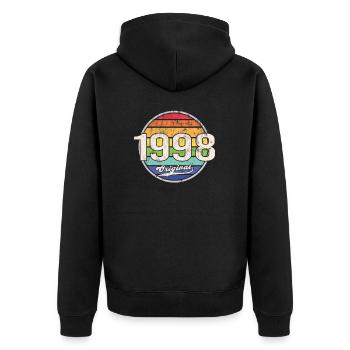 1998 Geburtstag Year Original - Unisex Premium Bio Zip Hoodie - Schwarz - Hinten - Nico (187cm)
