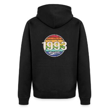 1993 Geburtstag Year Original - Unisex Premium Bio Zip Hoodie - Schwarz - Hinten - Nico (187cm)