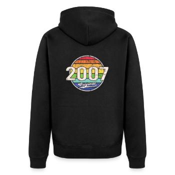 2007 Geburtstag Year Original - Unisex Premium Bio Zip Hoodie - Schwarz - Hinten - Nico (187cm)
