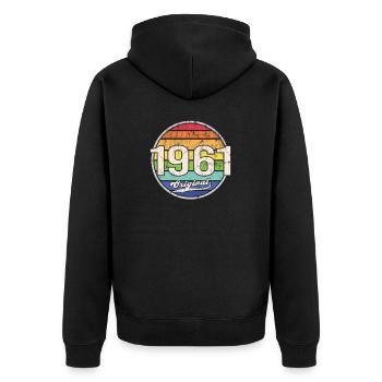1961 Geburtstag Year Original - Unisex Premium Bio Zip Hoodie - Schwarz - Hinten - Nico (187cm)