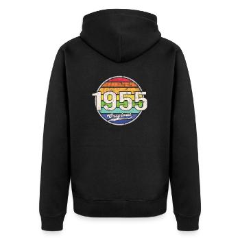 1955 Geburtstag Year Original - Unisex Premium Bio Zip Hoodie - Schwarz - Hinten - Nico (187cm)
