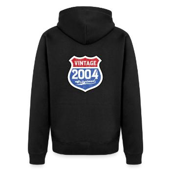2004 Anniversaire Route Vintage Original - Veste à capuche bio Premium Unisexe - noir - Dos - Nico (187cm)