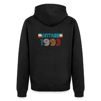 Millésime anniversaire 1993 - Veste à capuche bio Premium Unisexe - noir - Dos - Nico (187cm)