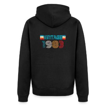Millésime anniversaire 1983 - Veste à capuche bio Premium Unisexe - noir - Dos - Nico (187cm)
