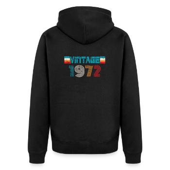 Millésime anniversaire 1972 - Veste à capuche bio Premium Unisexe - noir - Dos - Nico (187cm)