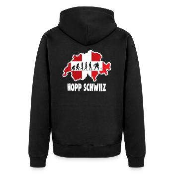 Équipe nationale de hockey sur glace Hopp Schwiiz - Veste à capuche bio Premium Unisexe - noir - Dos - Nico (187cm)