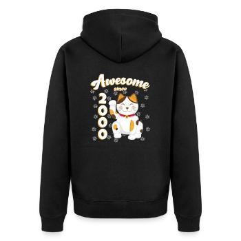 2000 Anniversaire Génial depuis Chat Maneki neko - Veste à capuche bio Premium Unisexe - noir - Dos - Nico (187cm)