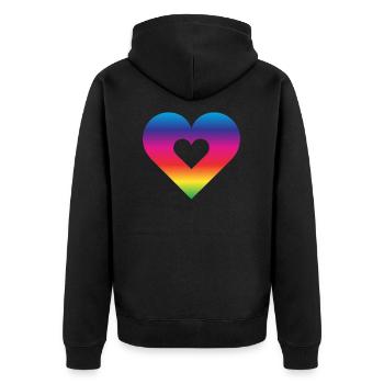Cœur arc-en-ciel Homosexualité Amour LGBT - Veste à capuche bio Premium Unisexe - noir - Dos - Nico (187cm)