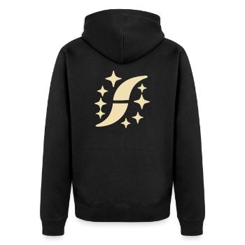 Abstract Star Sky Abstract Art - Unisex Premium Organic Zip Hoodie - black - Back - Nico (187cm)