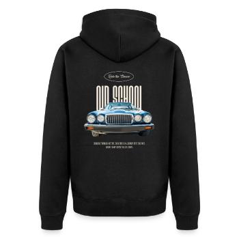 Muscle car à l’ancienne - Veste à capuche bio Premium Unisexe - noir - Dos - Nico (187cm)