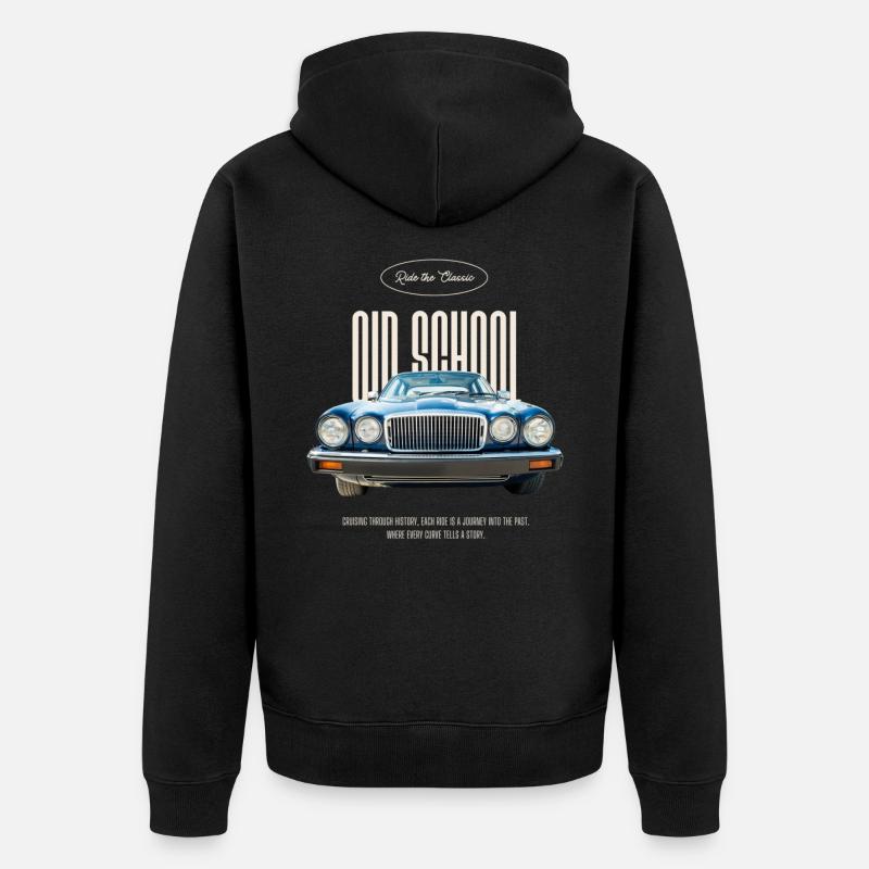 Muscle car à l’ancienne - Veste à capuche bio Premium Unisexe - noir