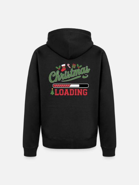 Christmas Loading Loading Bar Christmas - Unisex Premium Organic Zip Hoodie - black