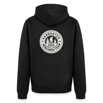 Official Bigfoot Sasquatch Research Team - Unisex Premium Bio Zip Hoodie - Schwarz - Hinten - Nico (187cm)