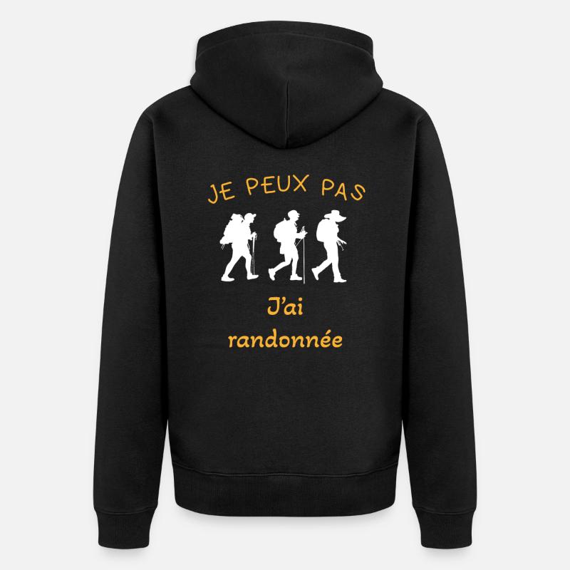 Wanderwanderer Geschenkidee - Unisex Premium Bio Zip Hoodie - Schwarz