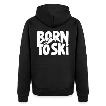 Né pour le ski Skieurs Ski Sports d’hiver - Veste à capuche bio Premium Unisexe - noir - Dos - Nico (187cm)