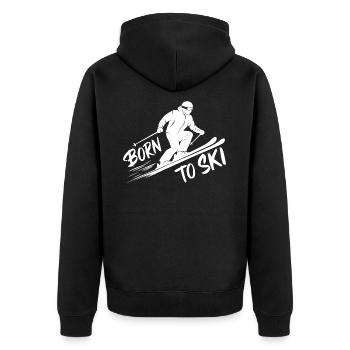 Né pour le ski Skieurs Ski Sports d’hiver - Veste à capuche bio Premium Unisexe - noir - Dos - Nico (187cm)