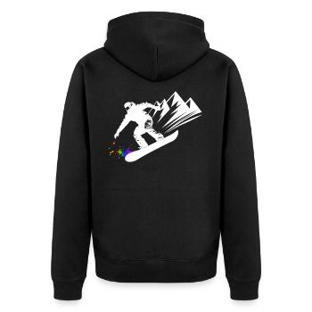 Snowboard Snowboarder Snowboard Sports d’hiver - Veste à capuche bio Premium Unisexe - noir - Dos - Nico (187cm)