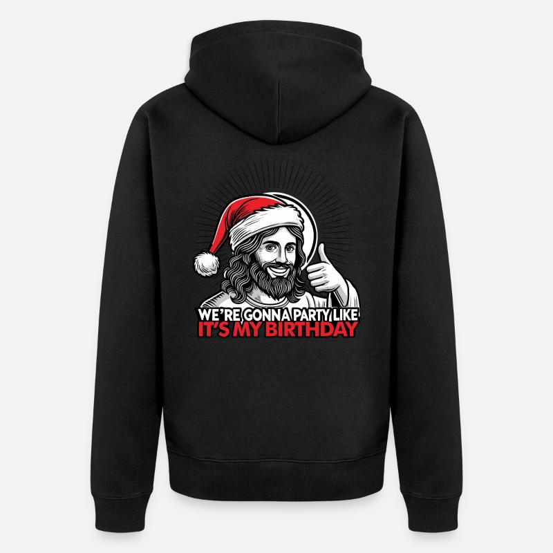 Anniversaire de Jésus - Veste à capuche bio Premium Unisexe - noir